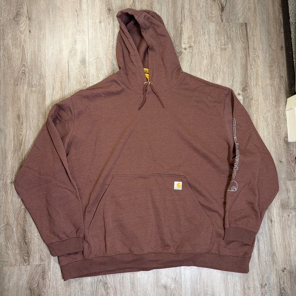 Carhartt Loose Fit 5XL Midweight Sleeve Graphic Hoodie Sweatshirt K288 Brown